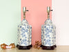 Pair of Blue and White Pagoda Lamps