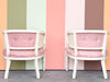 Pair of Faux Bamboo and Cane Barrel Chairs