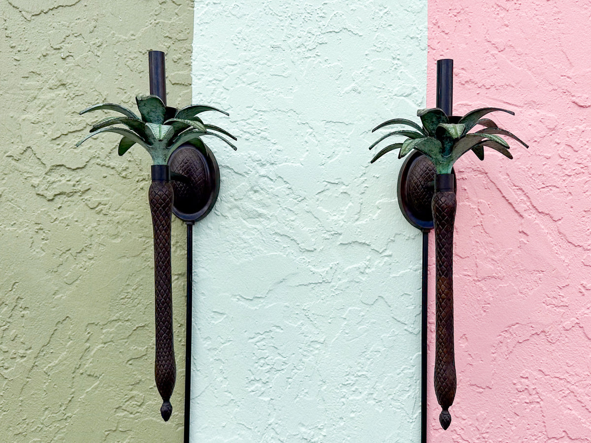 Pair of Palm Tree Wall Sconces