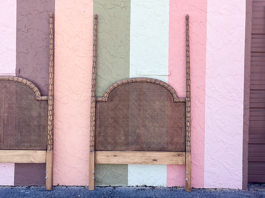 Pair of Roche Style Cane Twin Headboards
