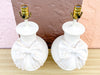 Pair of Adorable Plaster Bow Lamps