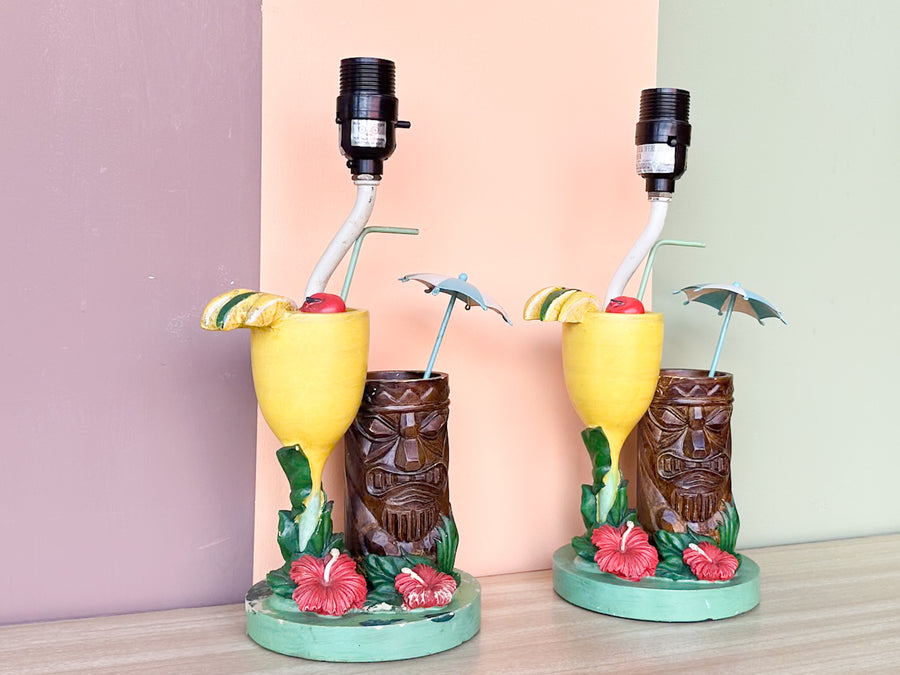 Pair of Tiki Chic Lamps