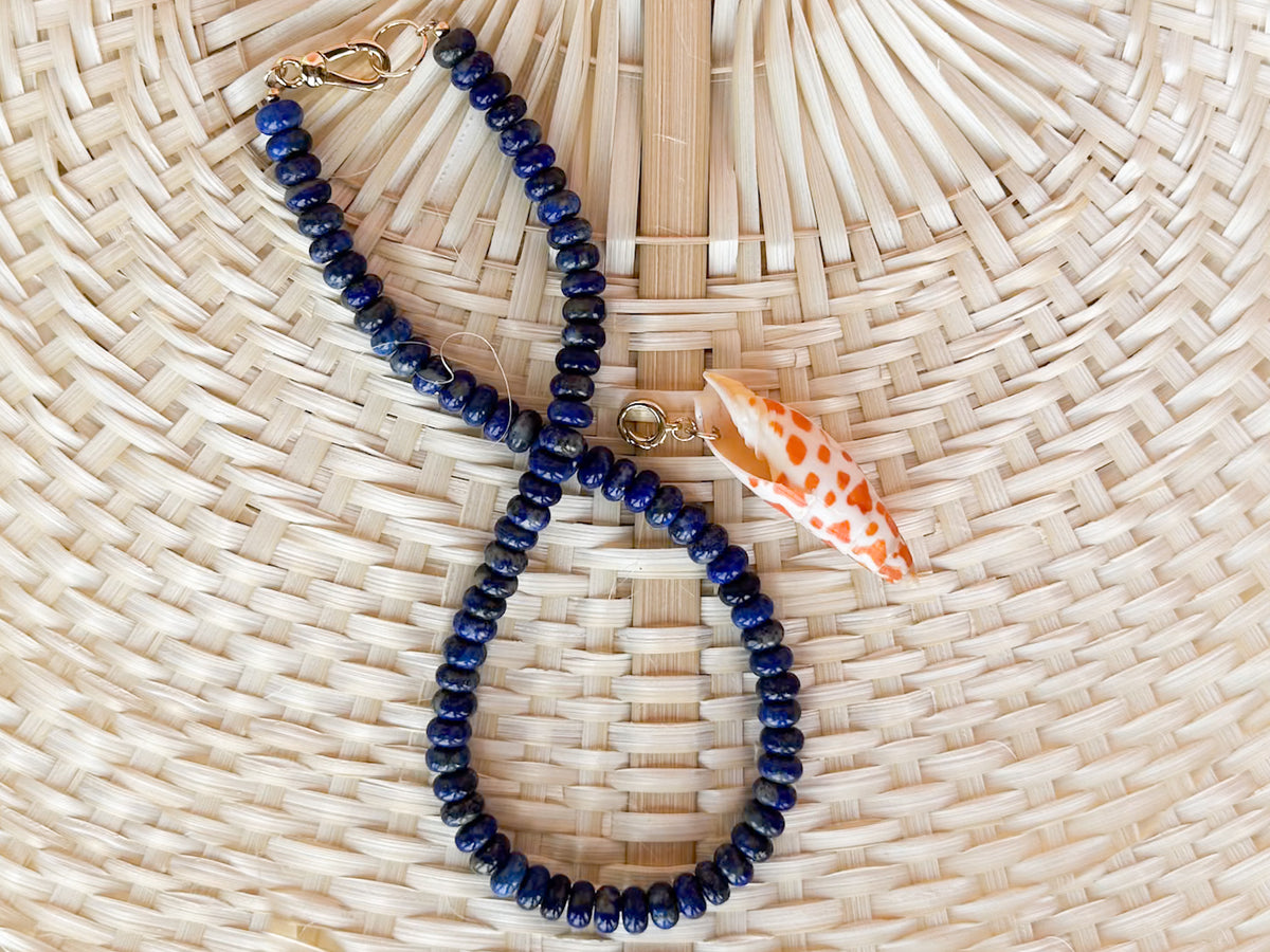Palm Beach Regency's Lapis Lazuli Gemstone and Shell Necklace