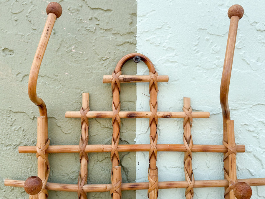 Whimsical Rattan Wall Hooks