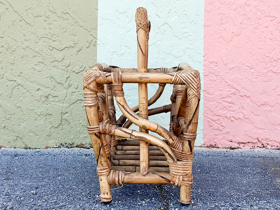 Old Florida Rattan Magazine Rack