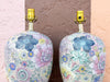 Pair of Porcelain Floral Lamps