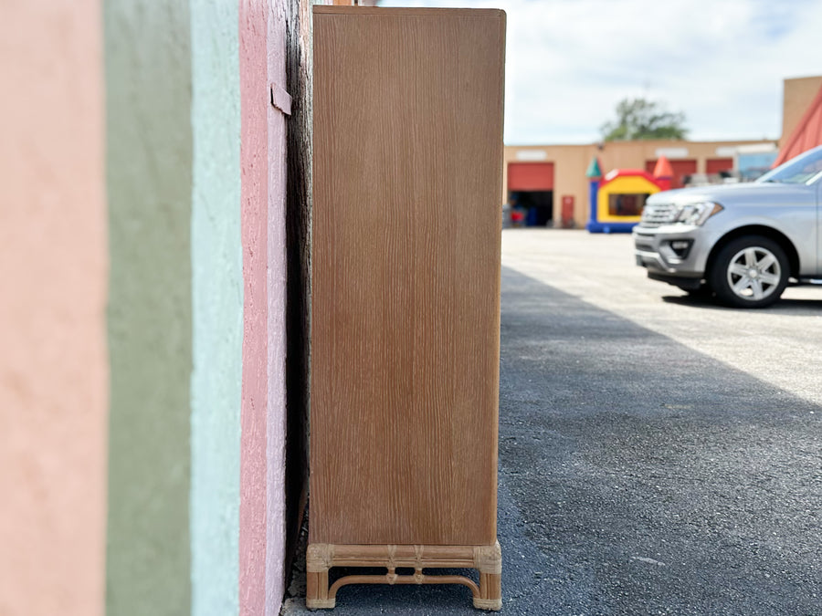 Natural Campaign Style Rattan Tall Chest