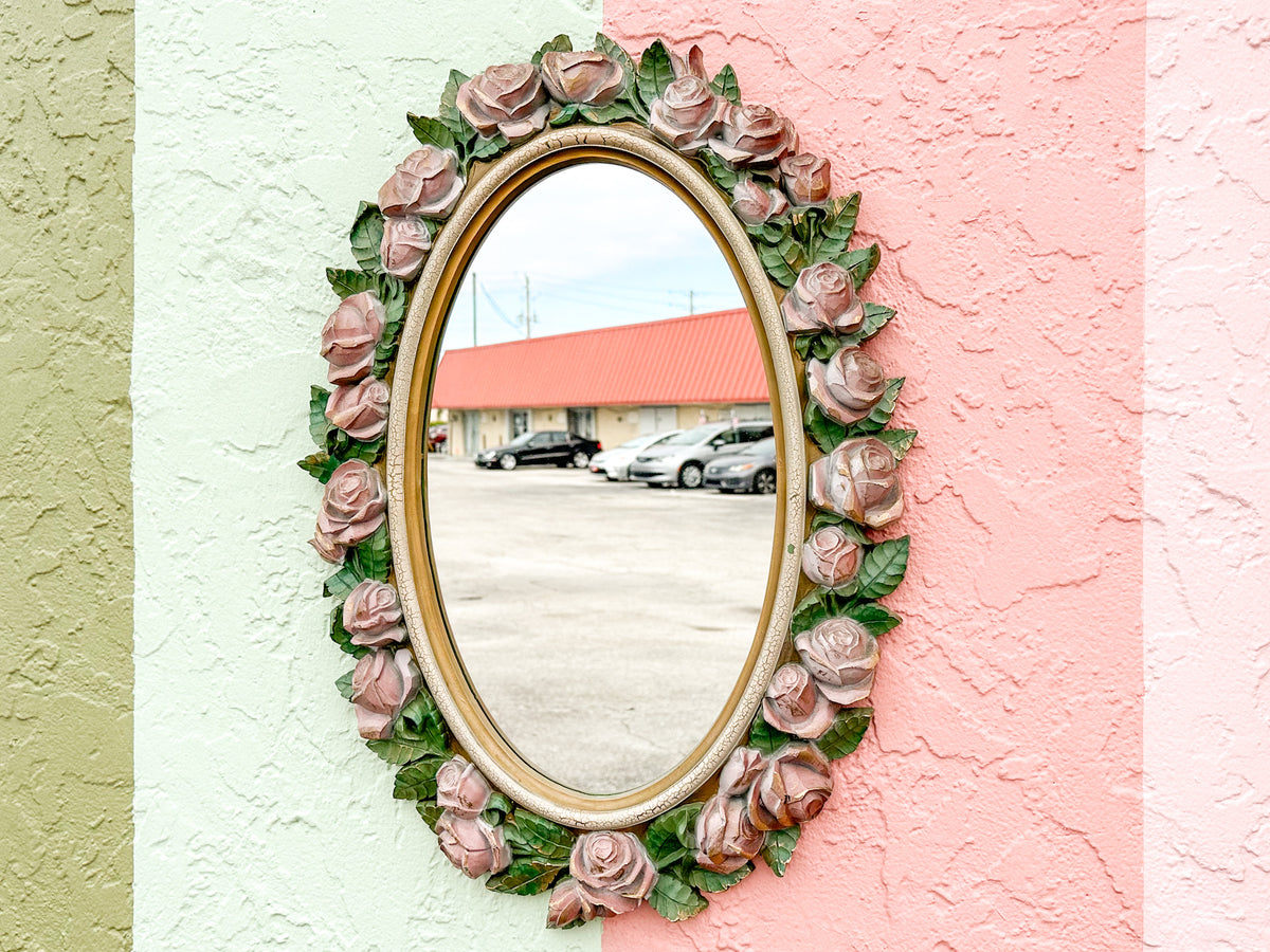 MCM Roses Syroco Style Mirror