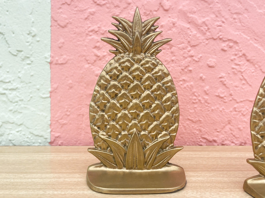 Brass Pineapple Bookends