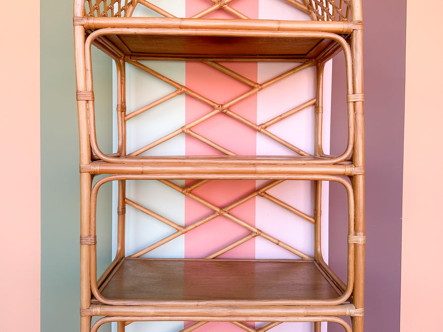 Chippendale Rattan Arch Etagere