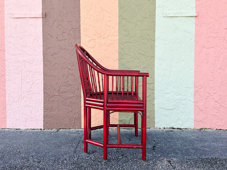Brighton Style Red Rattan Dining Set