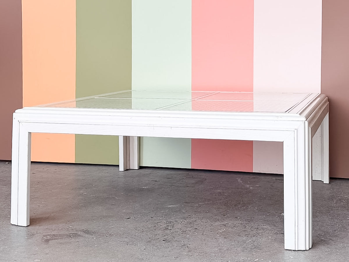 Coastal Style Rattan and Cane Coffee Table