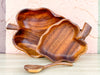 Pair of Fall Leaf Monkey Pod Bowls with Spoon
