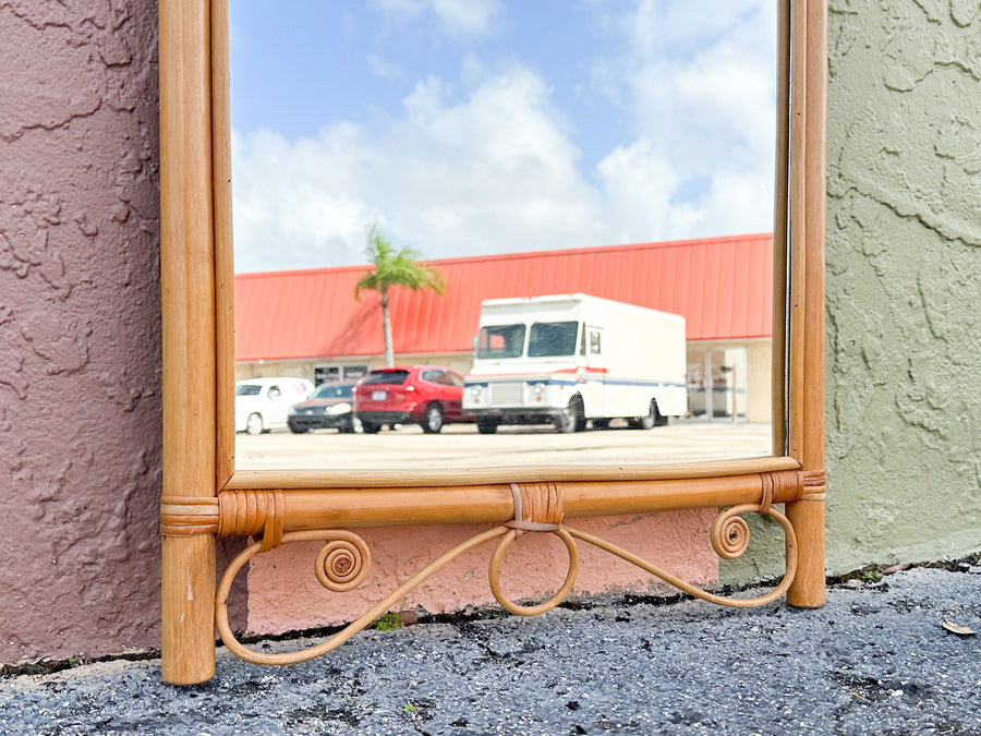 Petite Rattan Sunburst Mirror