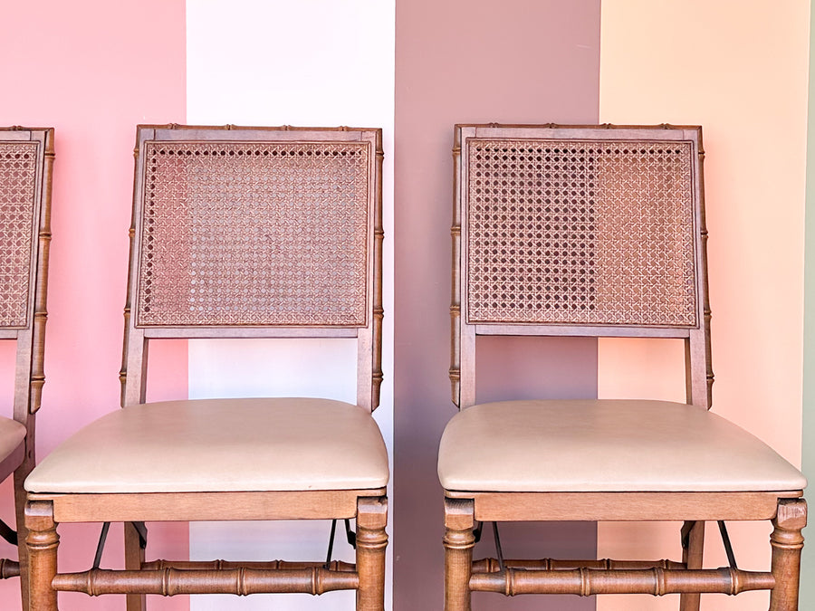 Faux Bamboo Folding Tables and Chairs Set