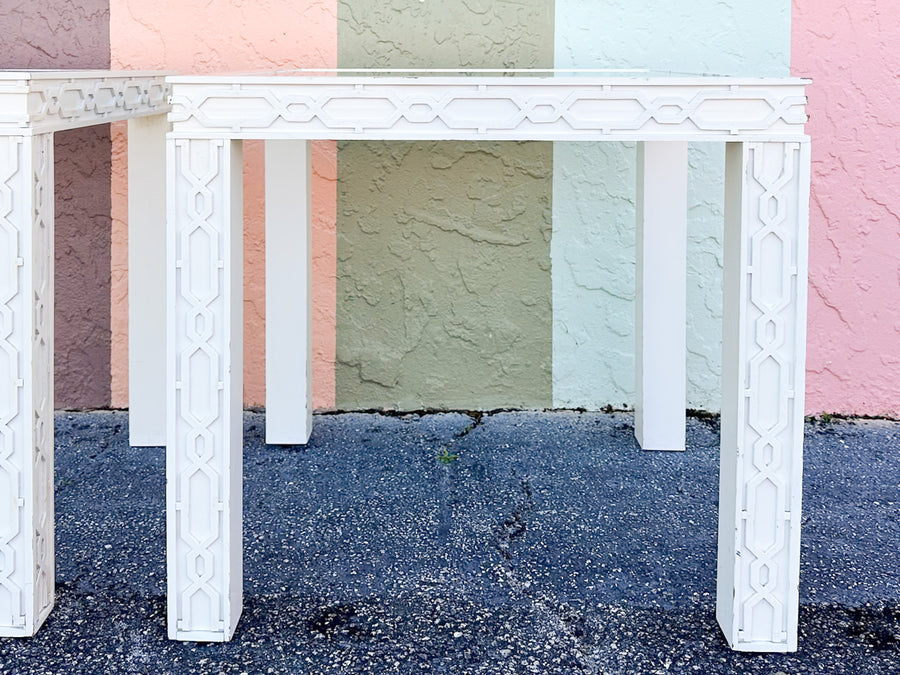 Pair of Fab Fretwork Side Tables