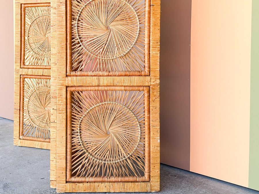 Coastal Rattan Arch Screen