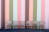 Set of Six Ficks Reed Rattan and Cane Barrel Chairs on Casters