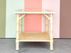 Yellow Faux Bamboo Side Table