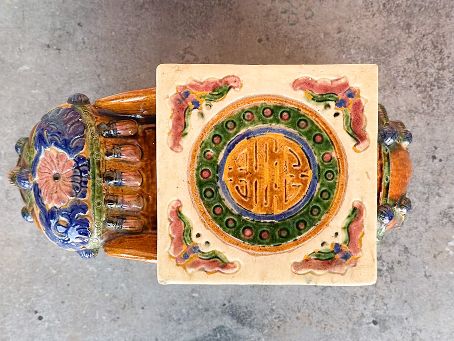 Colorful Terracotta Elephant Garden Seat