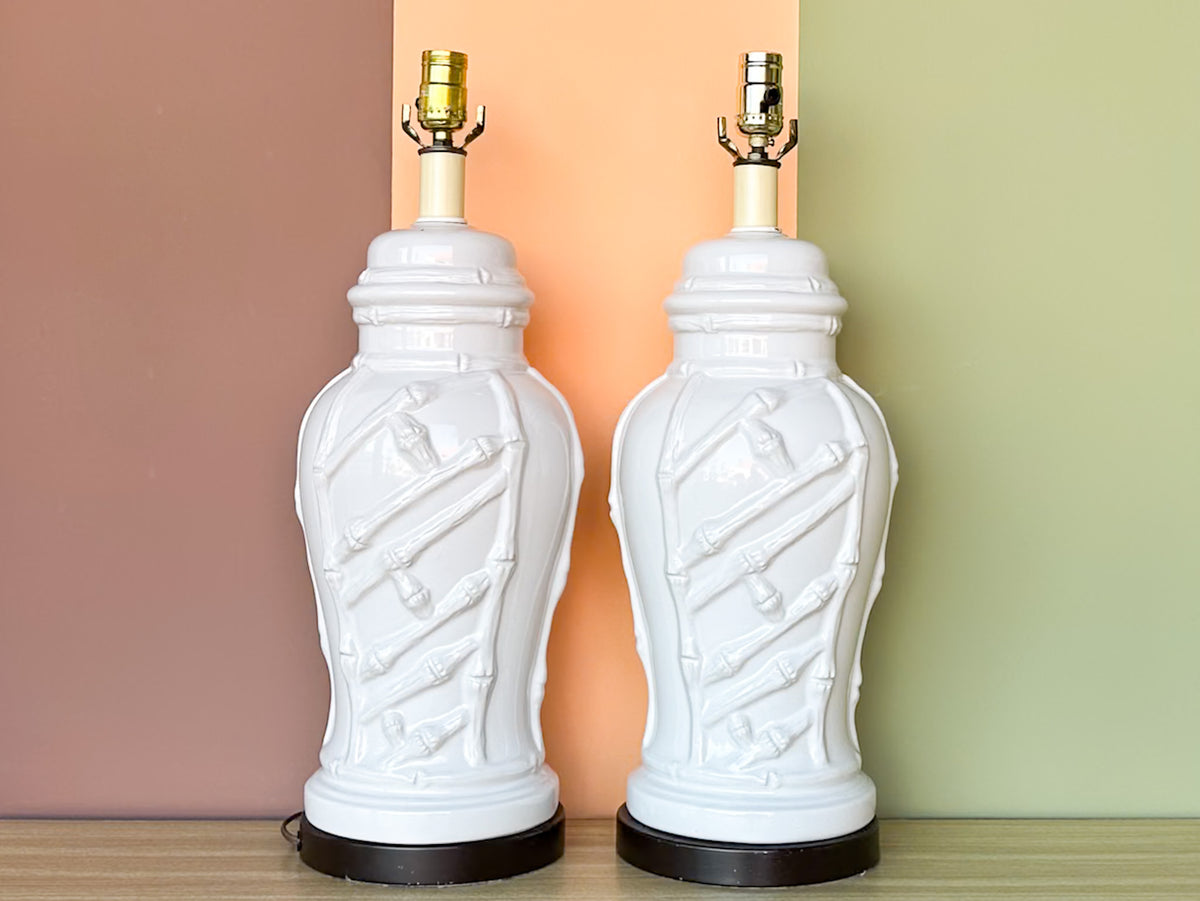 Pair of Faux Bamboo Lamps