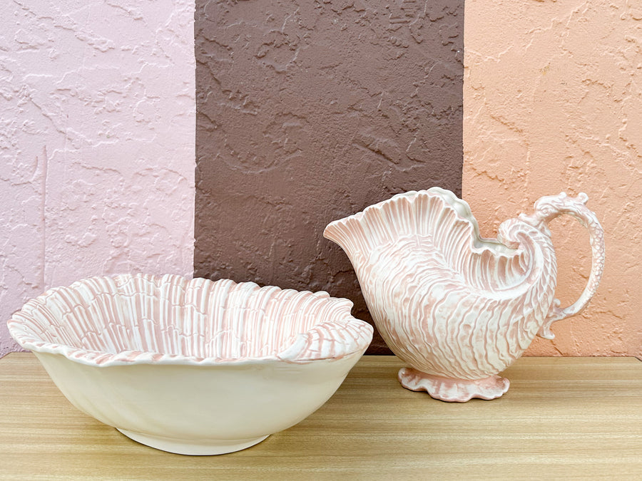 Shell Chic Ceramic Bowl and Pitcher