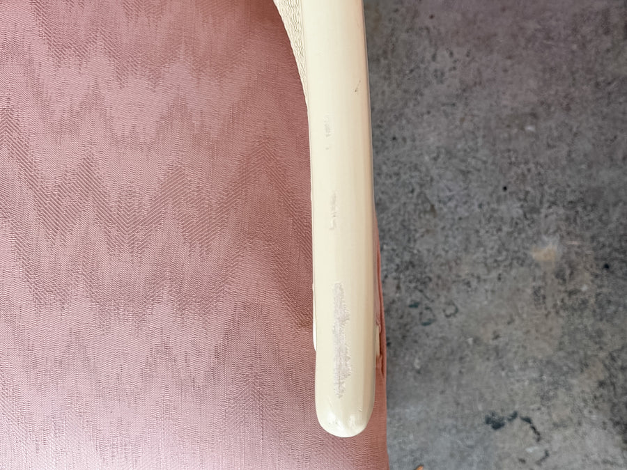 Pair of Faux Bamboo and Cane Barrel Chairs