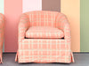 Pair of Coral Swivel Barrel Chairs