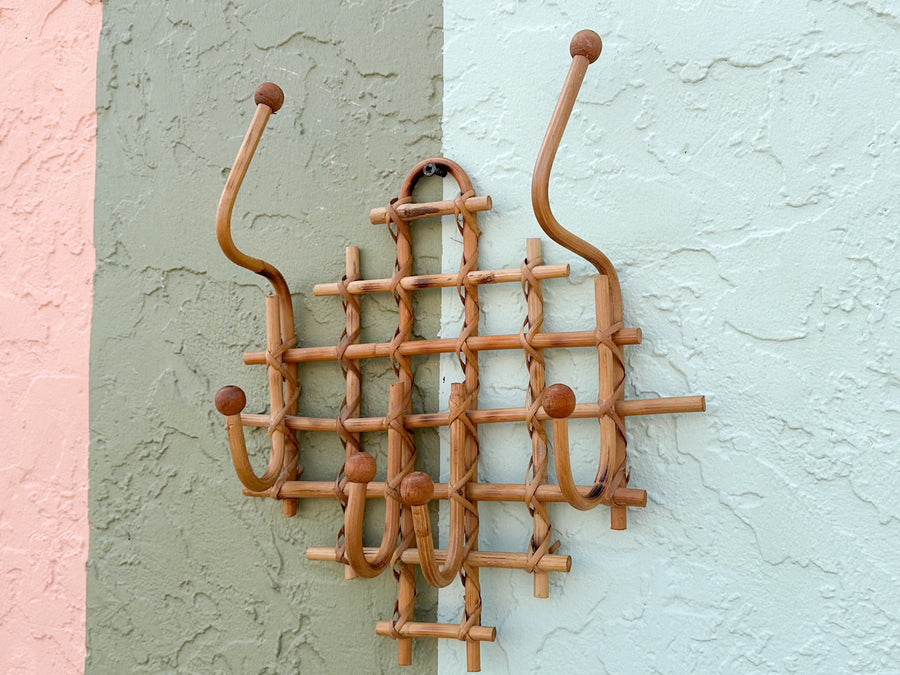 Whimsical Rattan Wall Hooks