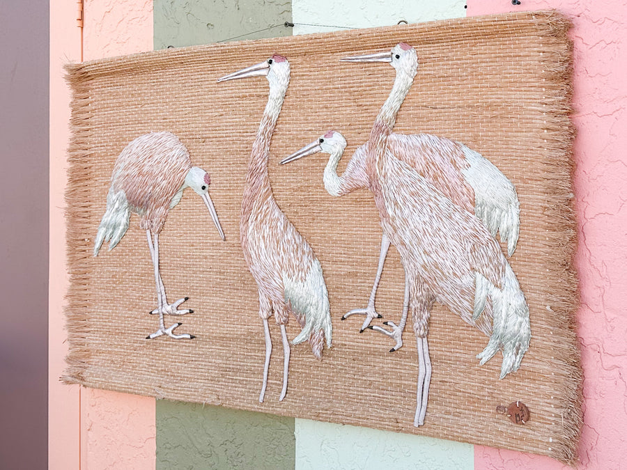 MCM Herons Woven Wall Hanging by Dan Freedman
