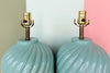 Pair of Turquoise Swirl Lamps