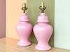 Pair of Pink Chic Ginger Jar Lamps