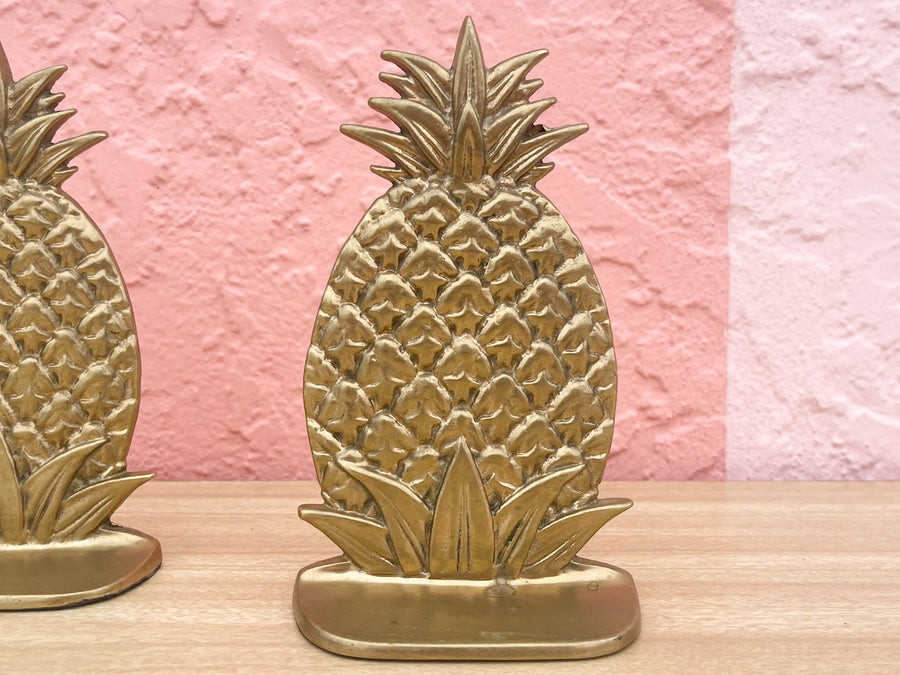 Brass Pineapple Bookends