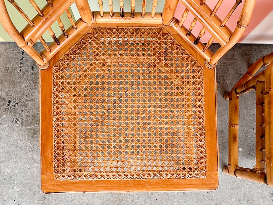 Pair of Brighton Style Bamboo and Cane Side Chairs