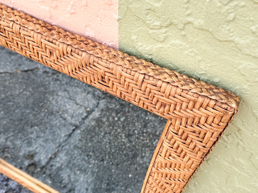 Woven Rattan Mirror