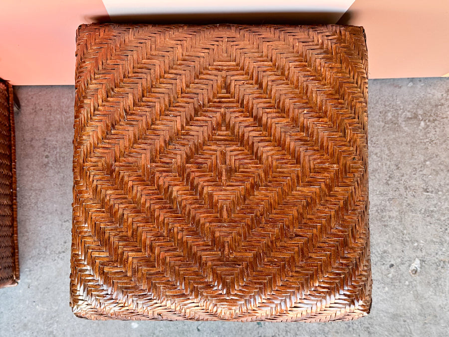 Pair of Cute Woven Storage Stools