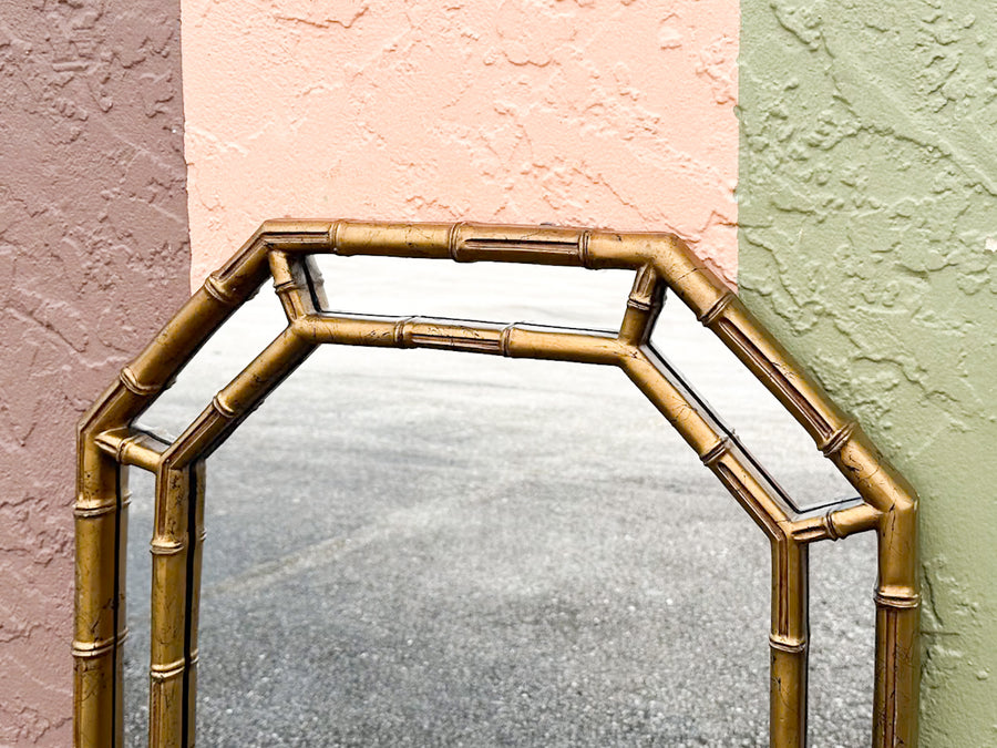 Faux Bamboo Octagon Mirror