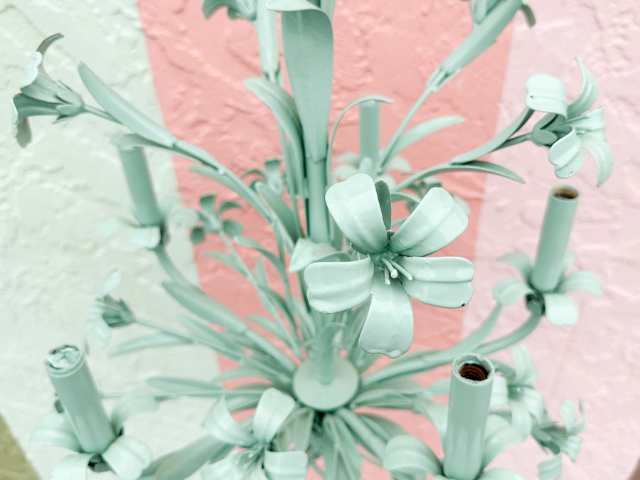 Southfield Green Floral Tole Chandelier