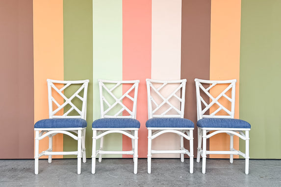 Set of Four Rattan Dining Chairs