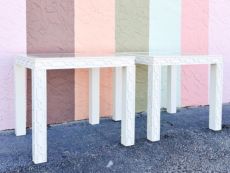 Pair of Fab Fretwork Side Tables