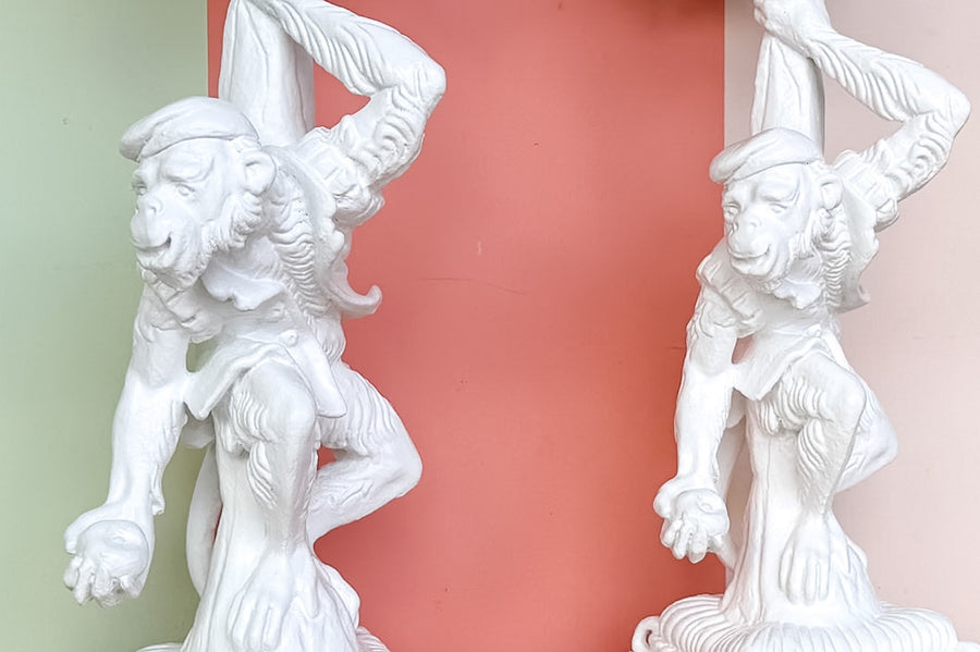 Pair of Monkey Lamps