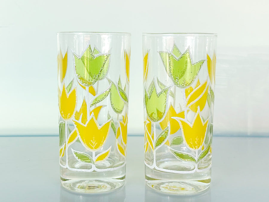 Set of Four Cute Tulip Glassware