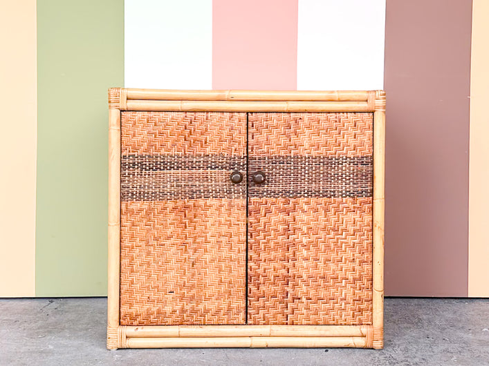 Old Florida Rattan Cabinet