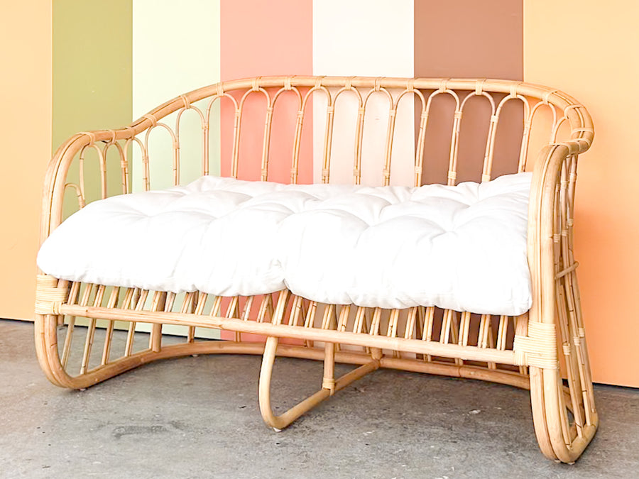 Cute Coastal Rattan Loveseat