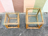 Pair of Fretwork Rattan Side Tables