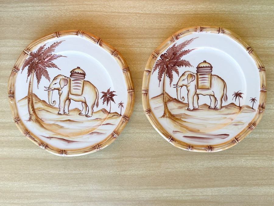 Set of Four Italian Safari Plates