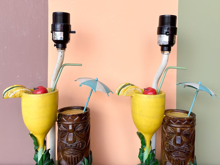 Pair of Tiki Chic Lamps