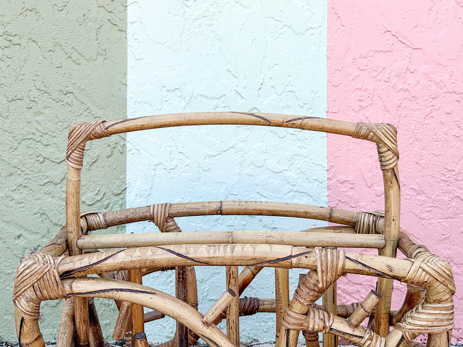 Old Florida Rattan Magazine Rack