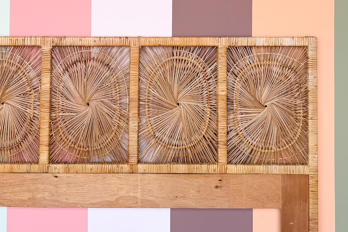 Rattan Medallion King Headboard