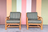 Pair of Old Florida Rattan Lounge Chairs
